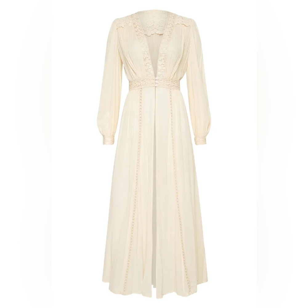 NWT Spell & the Gypsy Le Gauze Lace duster Small new off white dress wedding - Picture 17 of 17